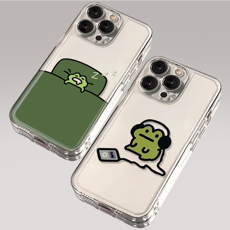 Samsung Galaxy S24 - เคสโทรศัพท์ลายการ์ตูนกบหลับสำหรับ Samsung Galaxy S25 S24 S23