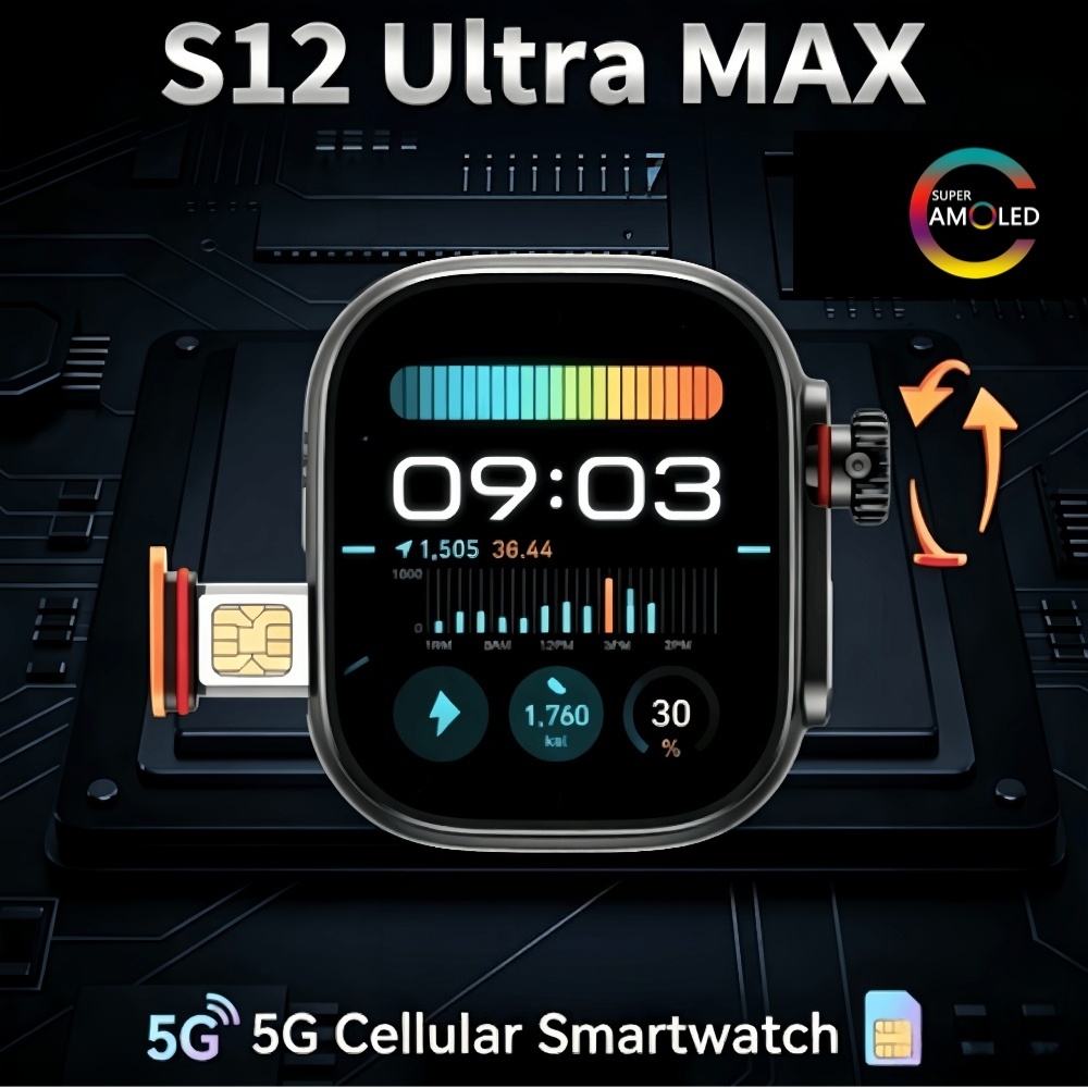 Fall Detection Watch - S12 Ultra MAX รุ่น Global ระบบปฏิบัติการ