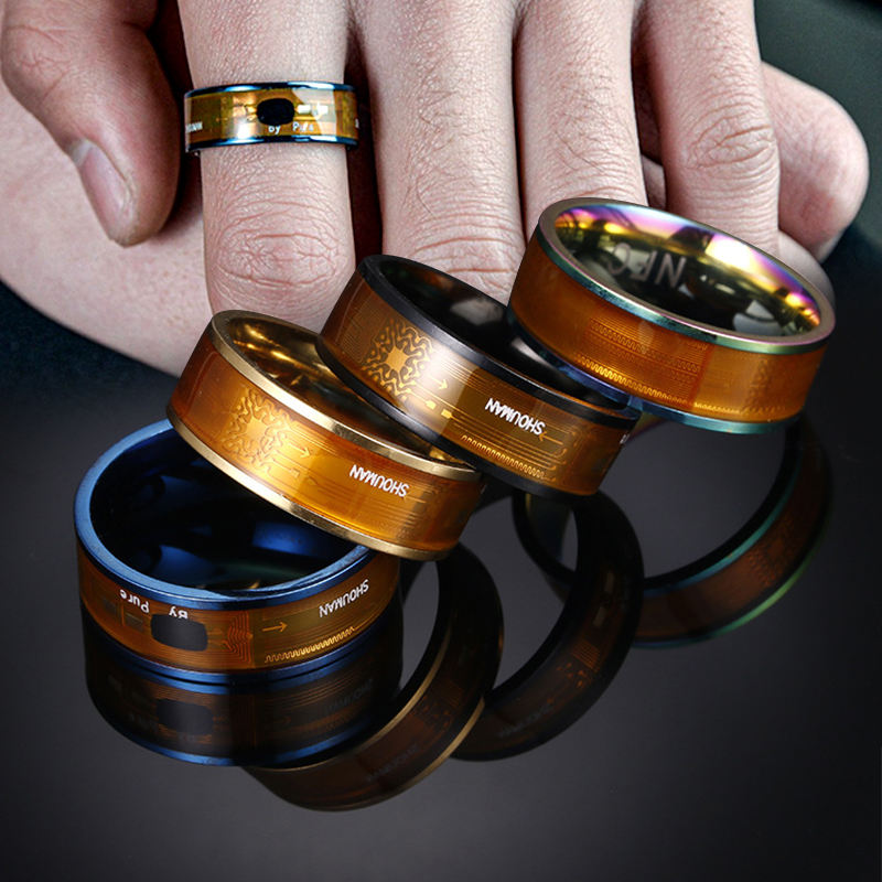 Smart Ring Nfc Pay - แหวน NFC อัจฉริยะแหวนเมจิกมัลติฟังก์ชั่นสวมใส่อัจฉริยะสําหรับโทรศัพท์ Android NTAG213 นิ้วแหวนดิจิตอลสําหรับผู้ชายผู้หญิงคู่